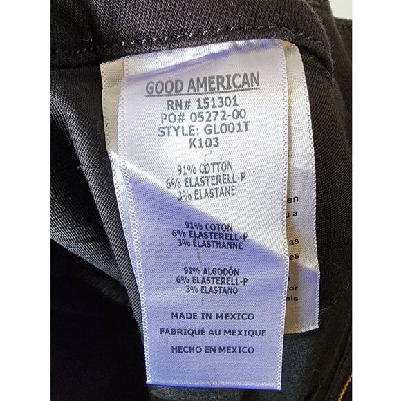 Good American Good Legs Black Coated Skinny Jeans Plus Size 24 NWOT - Picture 6 of 11